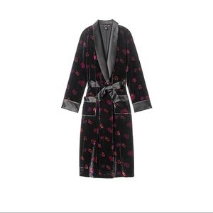 RARE Victoria Secret Floral Velvet Robe